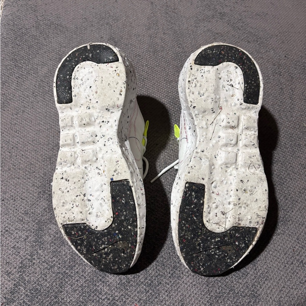 Nike White and Neon Yellow Women's Sneakers - Picture 3 of 3